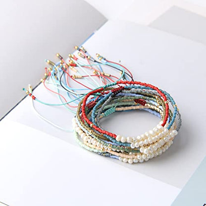 KELITCH Womens Pearl Bracelets Friendship Bracelet Handmade Miyuki Beads Charm Bracelet Holiday Gift - color: B7