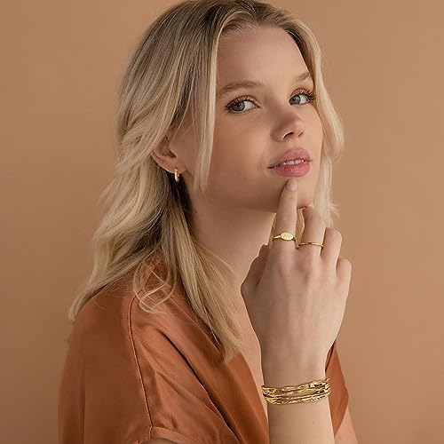 Gold Cuff Bracelet for Women Chunky Multi-layer Cross Wire Open Bracelet Hollow Wide Cuff Bracelets Adjustable Gold Open Cuff Bangle Bracelet - color: Smooth Gold Cuff Bracelet
