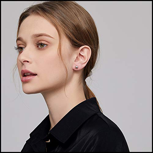 Jiamiaoi Ball Stud Earrings Set Sizes 4mm-10mm,High Polish Finish Ball Studs Hypoallergenic 925 Sterling Silver Stud Earrings for Women Men - color: A-Silver, size: 6MM