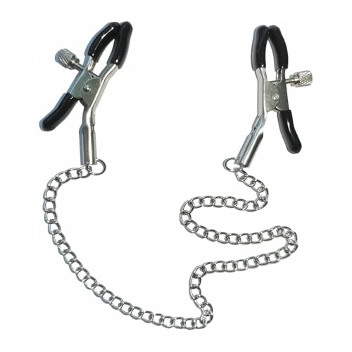 Body Chain Body Clamps with Chain Adjustable Body Ring Body Clamps Stainless Steel Body Clip Body Clip Non-Piercing Chain Non Piercing Body Jewelry for Women Men (Black) - color: Black