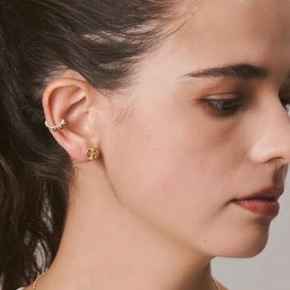 14K Gold Plated Sterling Silver Stud Earrings for Women, Vintage Button-Inspired Design with Rich Gold Tone, Classy Timeless Look, Hypoallergenic Jewelry Gift