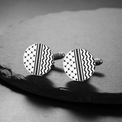 Cufflinks for Men Delicate Stainless Steel Wedding Business Cufflinks Gifts for Groom Husband French Shirt Accessories - style: Polka Dots Style-Silver