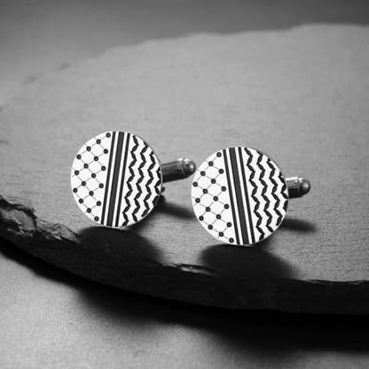 Cufflinks for Men Delicate Stainless Steel Wedding Business Cufflinks Gifts for Groom Husband French Shirt Accessories - style: Polka Dots Style-Silver