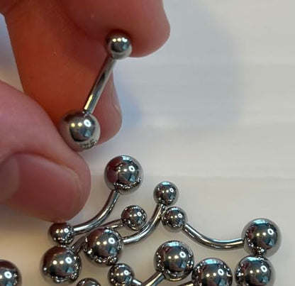 316L Surgical Steel Belly Button Ring - 14GA & 16GA Belly Rings with Interchangeable Balls - Available in 6mm, 8mm, 10mm, 11mm, 12mm Lengths - style: Xtra Small - 14G - 8mm Length - 4x6mm Balls