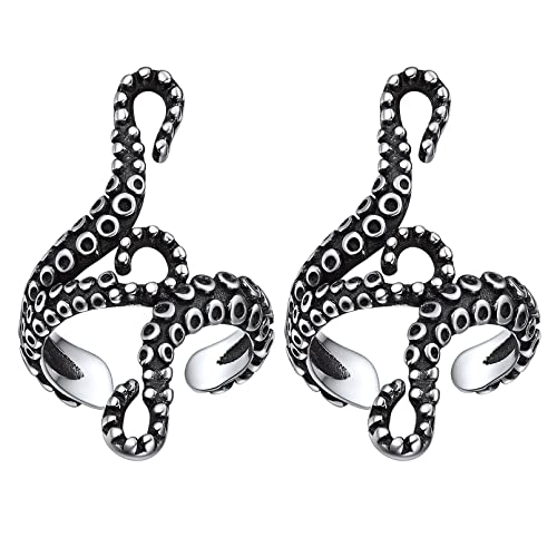 ChicSilver 925 Sterling Silver Ear Cuffs Non-Piercing Cartilage Earrings: Various Styles, Conch Cuffs (with Gift Box) - style: E: Octopus Tentacle