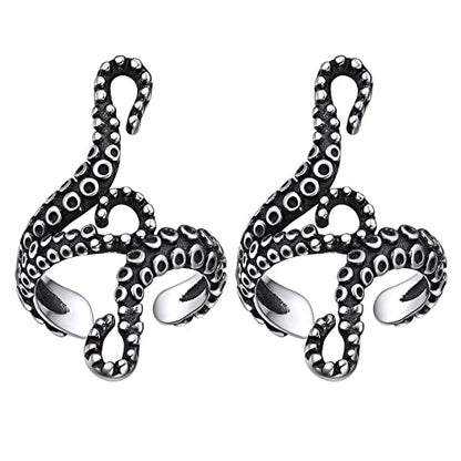 ChicSilver 925 Sterling Silver Ear Cuffs Non-Piercing Cartilage Earrings: Various Styles, Conch Cuffs (with Gift Box) - style: E: Octopus Tentacle