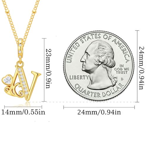 TIZU Initial Necklaces for Women - Dainty 14K Gold Plated Letter Pendant Trendy Personalized Initial A-Z Necklaces Jewelry Gift - color: Gold-N