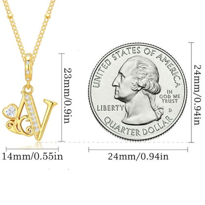 TIZU Initial Necklaces for Women - Dainty 14K Gold Plated Letter Pendant Trendy Personalized Initial A-Z Necklaces Jewelry Gift - color: Gold-N