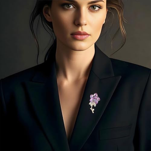 Flower Brooch for Women Rhinestone Pearl Zirconia Flower Lapel Pin Birthday Holiday Gift for Mother Wife Girlfriend - color: 13 Crystal Flower