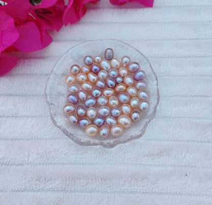50 Pcs Freshwater Pearl Beads for Jewelry Making AAA 9-10 mm Non-Porous Natural Genuine Real Pearls Beads Oval Pearl Bead Loose Gemstone Bead Crafts Gift for Women,DIY Gifts. - color: 9-10 mm no holes.
