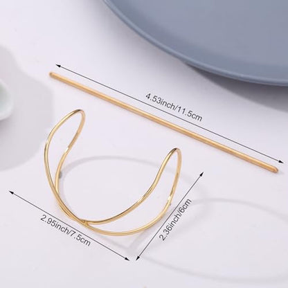 Minimalist X-Shaped Hair Pins for Bun Holder, Gold Silver Rose Gold, Metal Hair Stick Accessories, 3 Pack