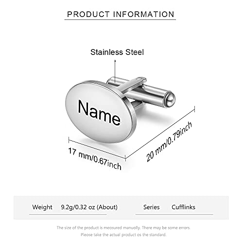 Custom Cufflinks for Men - Personalized Gold Mens Cufflinks with Engraving Name & Initial Stainless Steel Cuff Links for Wedding Groom Businessman - color: Style 2