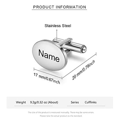 Custom Cufflinks for Men - Personalized Gold Mens Cufflinks with Engraving Name & Initial Stainless Steel Cuff Links for Wedding Groom Businessman - color: Style 2