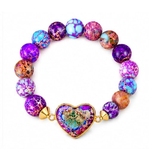 Women Wrap Bracelet Boho Natural Jasper Crystal Stone Beads Strand Bracelets - color: Style 01-Imperial Jasper