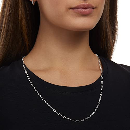 Amazon Essentials 14K Gold Plated Paperclip Chain Necklace - color: Silver, size: 24"