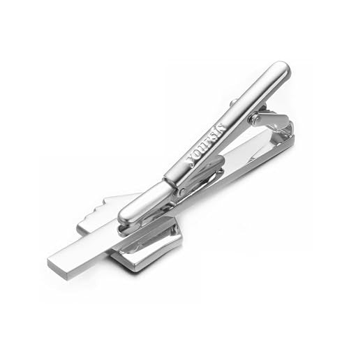 Yoursfs Personalized Stationery Series Tie Clips For Men Novelty Ruler/Pen Tie Clips Unique 18K Gold Plated/Silver Stainless Steel Tie Clip Jewelry For Father Husband Suitable For Daily - style: Sliver Poker Tie Clips