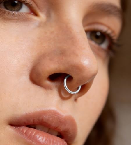Rook Eyebrow Piercing Jewelry Surgical Stainless Steel Vertical Labret Lip Jewelry Gold Silver 16G Curved Barbell Cartilage Helix Conch Tragus Daith Hoop Earrings for Women - color: Silver Tone