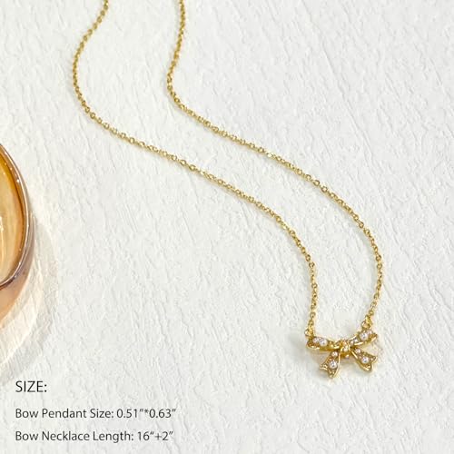 Zeffy Pearl Necklace 4MM/6MM/8MM Dainty Round Imitation Pearl Choker Necklace Wedding Pearl Necklace Delicate Jewelry for Women Simple Bridesmaid Jewelry Gifts - style: Bow Pearl Gold Necklace