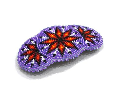 Beaded Hair Clips Native American Style Handmade Collection (Trans purple) - color: Trans purple