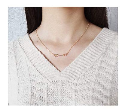 Baydurcan Friendship Anchor Compass Necklace Good Luck Elephant Pendant Chain Necklace with Message Card Gift Card - style: Arrow