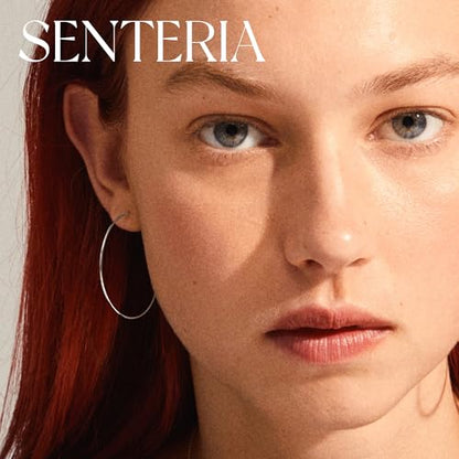 Senteria Thin Gold Hoop Earrings for Women 14K Gold Plated 30/40/50/60/70mm | Hypoallergenic 925 Sterling Silver Post Lightweight Endless Large Big Gold Hoop Earrings Lead-Free Nickel-Free Sensitive Ears - color: 40mm Silver