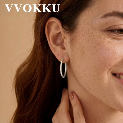 2MM S925 Sterling Silver Hoop Earrings Thin Gold Large Hoop Earring Lightweight Hypoallergenic Big Silver Thin Hoops Earring Gold Hoops Earrings for Women 30/40/50/60 MM - color: 30mm-Silver
