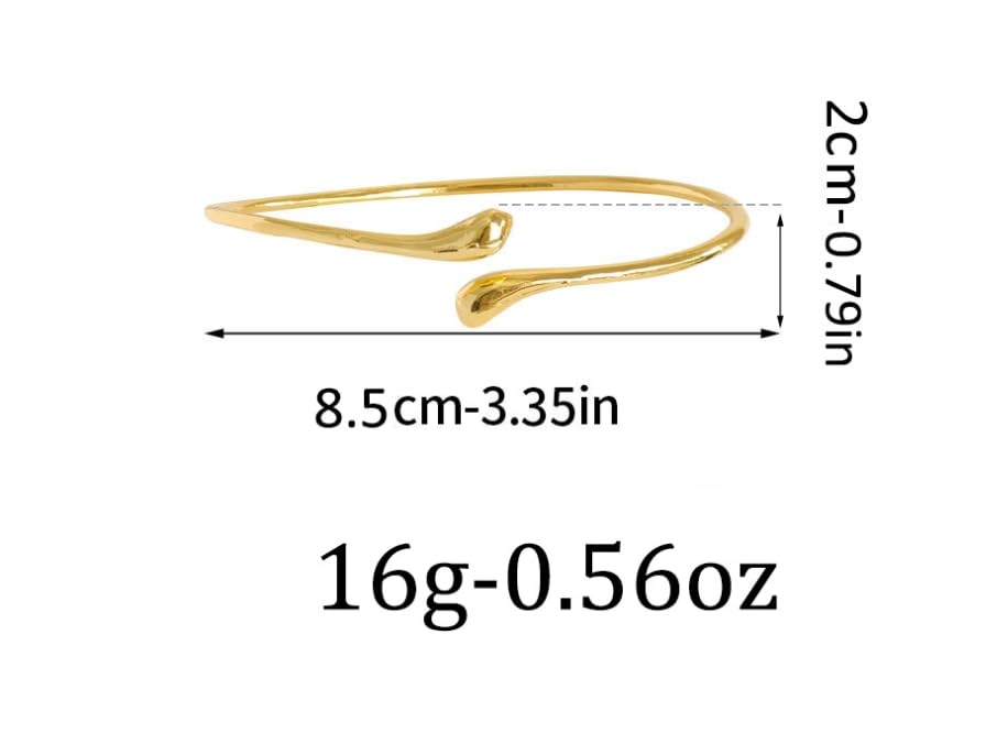 Arm Cuff for Women Layered Armlet Open Adjustable Arm Cuff Gold Silver Upper Arm Cuff Bracelet Minimalist Armband Trendy Jewelry - color: GoldA