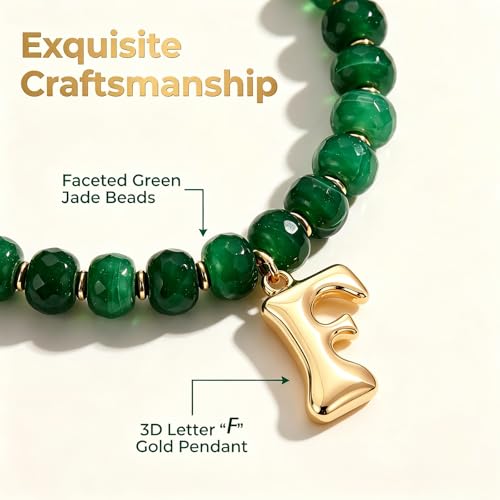 Initial Beaded Necklaces for Women,14K Gold Plated Bubble Letter Pendant Jewelry Gifts - color: acrylic neccklace-f