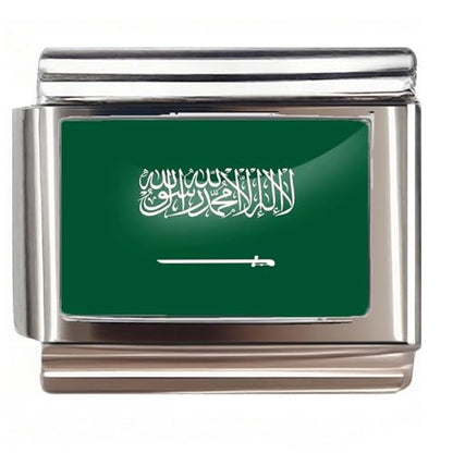 Italian Bracelet Charm,9mm,United Arab Emirates,Country & Culture > Flag - color: Saudi Arabia