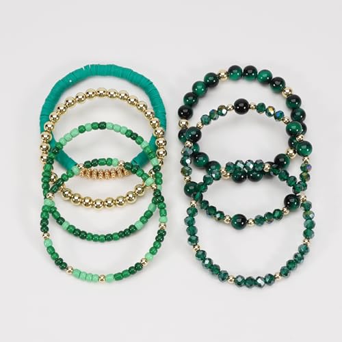 Boho Wooden Beads Bracelets Bohemian Bracelet Stack for Men Women Wood Beaded Bracelet Set - color: G
