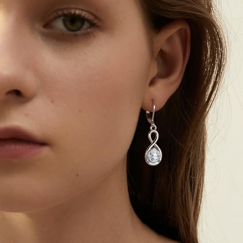 Multicolor Crystal Dangle Studs Earrings Set for Women 925 Silver Hypoallergenic Dangle Earrings Leverback Drop Earring Fashion Cubic Zirconia Leverback Stud Earring Sets Trendy Cubic Zirconia Jewelry Gifts for Women - style: 12-2S