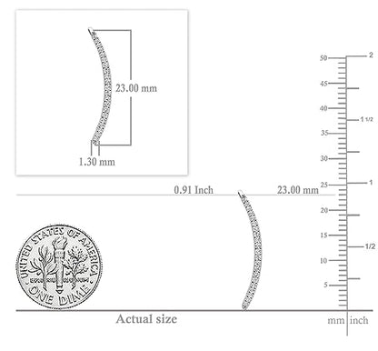 Dazzlingrock Round White Natural Diamond Crawler Climber Earrings | 0.18 Ctw | Women - color: White Gold, size: 10K - Metal Stamp