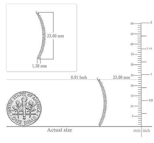 Dazzlingrock Round White Natural Diamond Crawler Climber Earrings | 0.18 Ctw | Women - color: White Gold, size: 14K - Metal Stamp