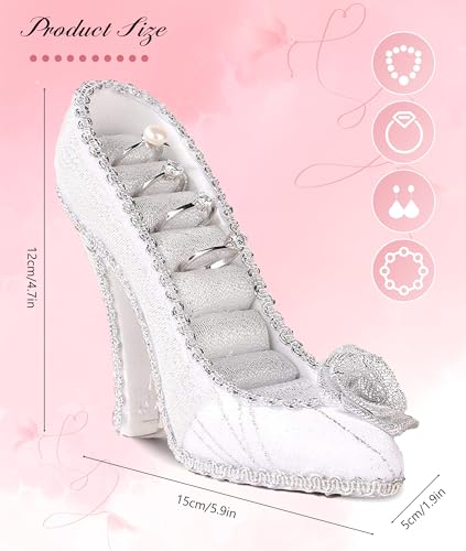 Jewelry Display Stand, Earring Necklace Ring Holder, Model Dress High heeled Shoes Earring Necklace Ring Jewelry Holder Stand Display (White) - color: White