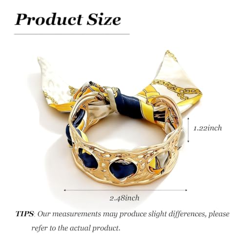 Gold Cuff Bracelets for Women, Boho Western Scarf Bracelet with Ribbon Bow, Adjustable Open Bangle Hair Tie Bracelet, Blue Paisley Bandana Wrist Cuff, Stainless Steel Vacation Festival Jewelry - color: a5:pink