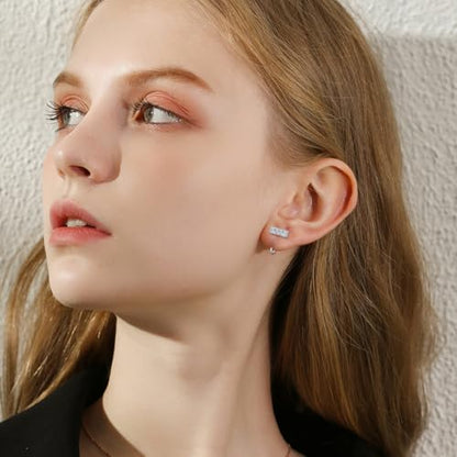925 Sterling Silver Moissanite Huggie Half Hoop Earrings for Women - style: style 6