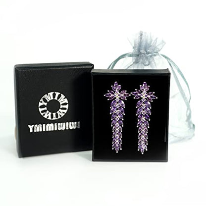 Earrings Holy Stud Earrings for Girls/Women, Sliver Gold Wedding Earrings for Bridesmaids - color: Long Floral|Silver