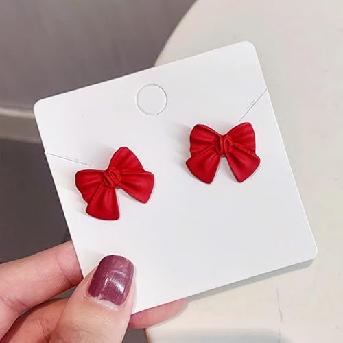 Bow Earrings Red Earrings for Women Dangle Cute Earrings Red Stuff Jewelry Outfits Accessories Gifts for Girls - color: A3:red bow earrings