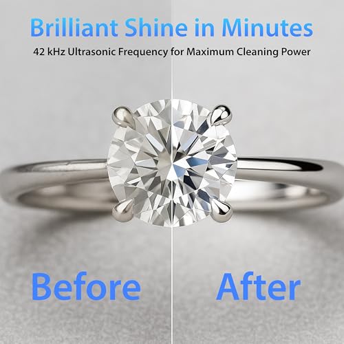 Magnasonic Ultrasonic Cleaner, 20oz Stainless Steel Tank, Digital Timer, 5 Cleaning Modes, w/ 8oz Gem & Jewelry Cleaner Concentrate Solution for All Jewelry, Eyeglasses, Watches, Dentures, Retainers - color: Silver, size: Ultrasonic Machine and Cleaning S