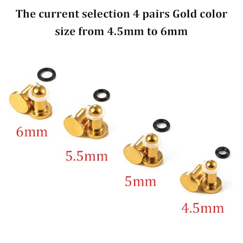 LADEMAYH Comfy Dead Stretching Ear Tapers Stretching Kit, Small Gaps Packed, 0.5mm Increments, Surgical Stainless Steel 316L, Flat Top Ear Plugs, Pain-Free Body Piercing Jewelry for Women & Mens - color: Gold, size: 4.5-6mm 8pcs