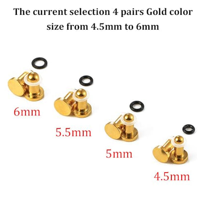LADEMAYH Comfy Dead Stretching Ear Tapers Stretching Kit, Small Gaps Packed, 0.5mm Increments, Surgical Stainless Steel 316L, Flat Top Ear Plugs, Pain-Free Body Piercing Jewelry for Women & Mens - color: Gold, size: 4.5-6mm 8pcs