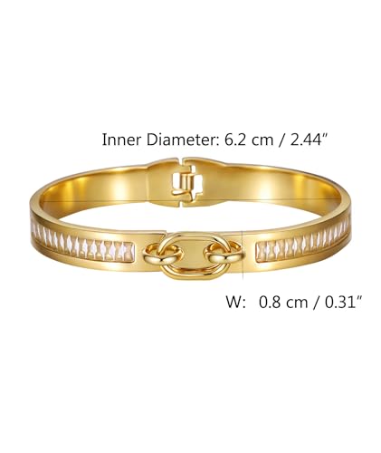 hotoo Gold Plated Bangle Bracelet for Women - style: Clasp