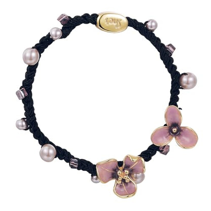 Irises Flower brooches and pins for women, Hand-driping Oil brooch pins inlaid with artificial crystals, SHE'S FREE STYLE JUST FOR YOU Green leaf safety pins enameled jewelry pins and brooches - color: Purple Elastics