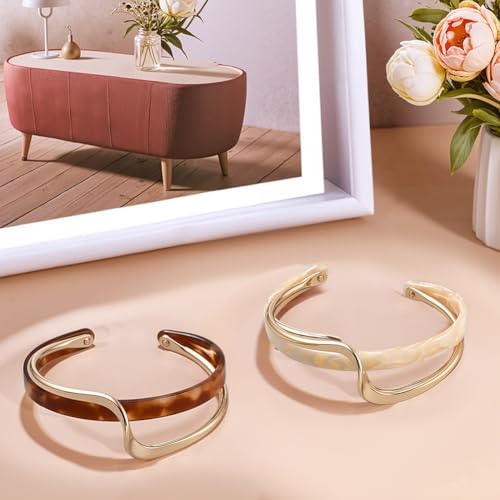Cuff Bangle Bracelets for Women, Link Chain Bracelets Jewelry Gifts for Women - style: Curvy Lines