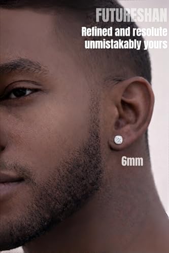 Magnetic Earrings for Men 5A Cubic Zirconia Stainless Steel Clip On Earring | 2 Pairs Fake Earrings Non Pierced Magnet Nose Stud Piercings for Women, 5/6/7/8MM Simulated Diamond, Gold/Silver/Black Color - color: Silver-Style One-6mm