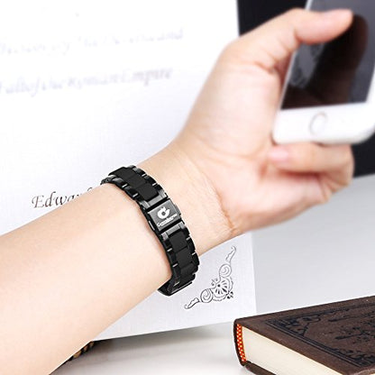 Compatible with Alta Bands Metal, Special Edition Replacement for Alta HR Stainless Steel Bands Adjustable Accessory Wristband Small Large for Alta Bracelet Women Men - color: A6-Black-Black