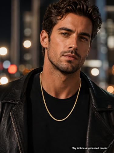 ChainsPro Stainless Steel Chains for Pendants, Flat Box Chain for Mens | Hypoallergenic Unisex Box Chain, Daily Wear Essential Necklaces for Pendant, Black/Silver/Gold Plated, Waterproof, No Tarnish - color: Gold Plated