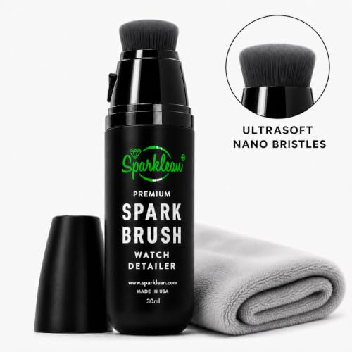 Sparklean SparkBrush Watch Cleaner - Pre-Filled Brush Kit, 200+ Cleans | Press, brush, rinse - pH-balanced ammonia-free formula safe on steel, gold, ceramic and vintage watches
