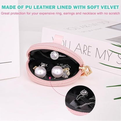 LUCKINEE Ring Holder Keychain, Travel Ring Case Ring Holder Pouch for Women Men - color: Dark Black