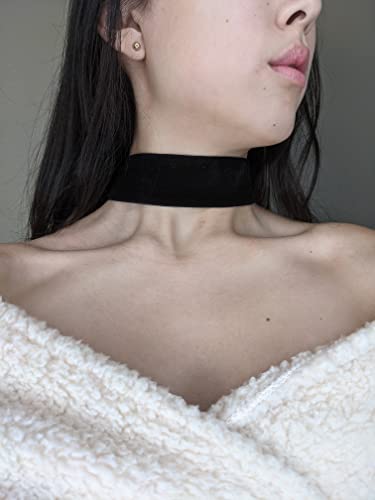 Thick Black Velvet Ribbon Gothic Choker Necklace